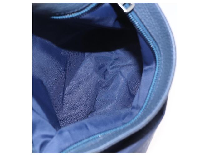 Borsa a Spalla GG in Tela Gucci in Nylon e Pelle Blu Argento 510342 Auth fm5162 - vista 21