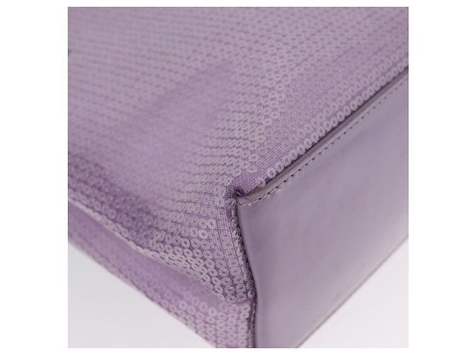 PRADA Borsa a mano in pelle viola con paillettes Auth 171514A Porpora - vista 11