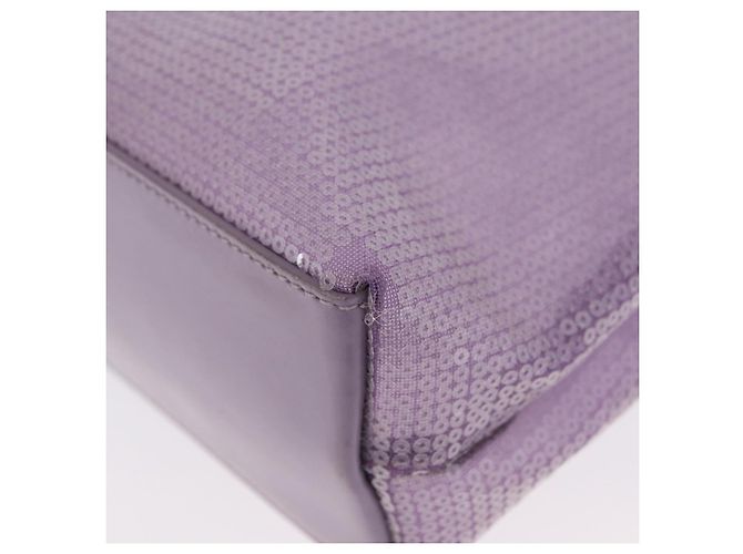 PRADA Borsa a mano in pelle viola con paillettes Auth 171514A Porpora - vista 12