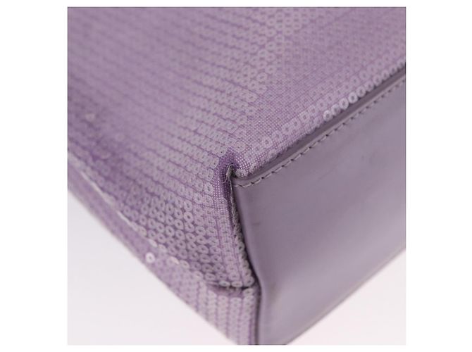 PRADA Borsa a mano in pelle viola con paillettes Auth 171514A Porpora - vista 13
