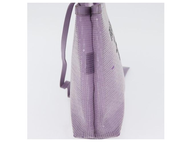 PRADA Borsa a mano in pelle viola con paillettes Auth 171514A Porpora - vista 6