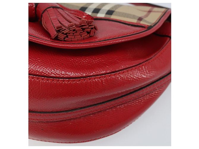 Borsa a Spalla Burberry Nova Check PVC Beige Oro Auth 172792 D'oro - vista 10