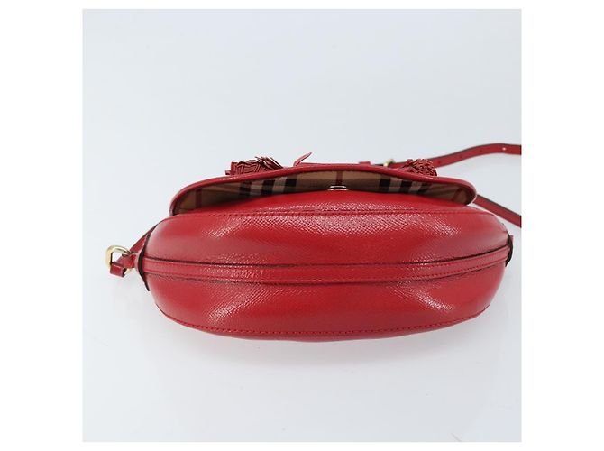 Borsa a Spalla Burberry Nova Check PVC Beige Oro Auth 172792 D'oro - vista 9