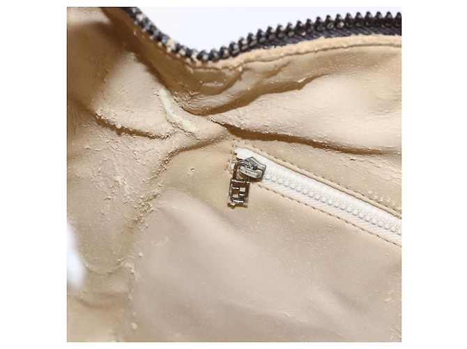 Bolsa de mão em canvas Zucca FENDI preta e marrom Auth 172749 - vista 19