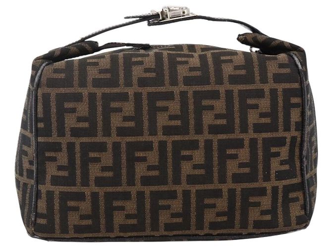 Bolsa de mão em canvas Zucca FENDI preta e marrom Auth 172749 - vista 2