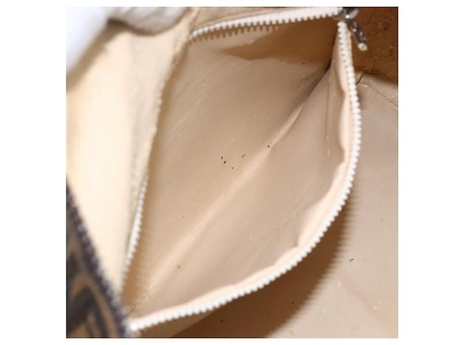 Bolsa de mão em canvas Zucca FENDI preta e marrom Auth 172749 - vista 20