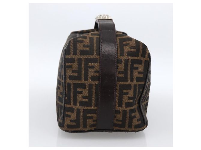 Bolsa de mão em canvas Zucca FENDI preta e marrom Auth 172749 - vista 5