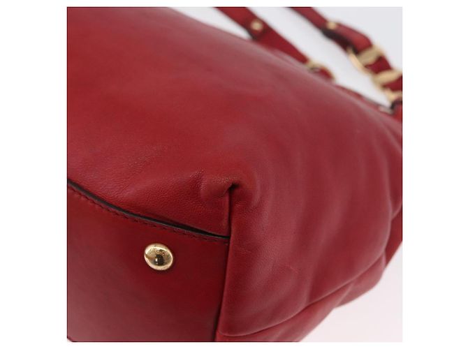 Borsa Tote Vala in pelle rossa e oro Auth LNZ476 di Salvatore Ferragamo Rosso D'oro - vista 13
