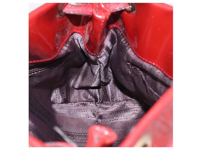 Borsa Tote Vala in pelle rossa e oro Auth LNZ476 di Salvatore Ferragamo Rosso D'oro - vista 17