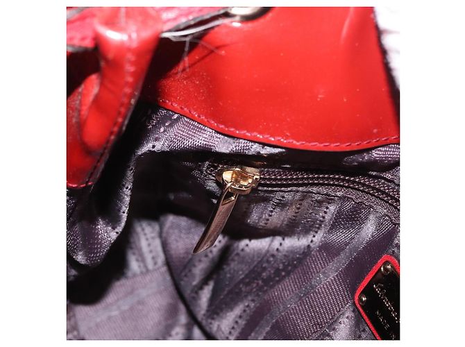 Borsa Tote Vala in pelle rossa e oro Auth LNZ476 di Salvatore Ferragamo Rosso D'oro - vista 19