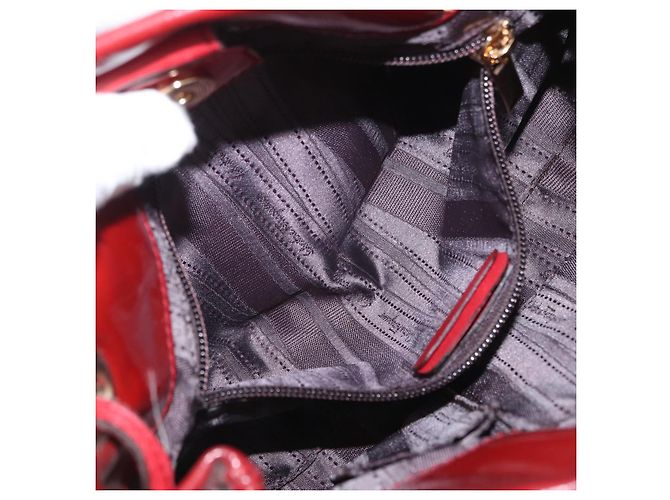 Borsa Tote Vala in pelle rossa e oro Auth LNZ476 di Salvatore Ferragamo Rosso D'oro - vista 20
