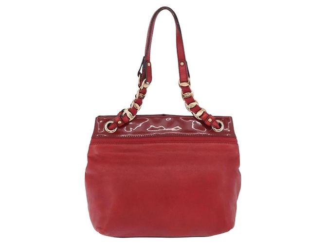 Borsa Tote Vala in pelle rossa e oro Auth LNZ476 di Salvatore Ferragamo Rosso D'oro - vista 3