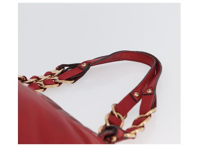 Borsa Tote Vala in pelle rossa e oro Auth LNZ476 di Salvatore Ferragamo Rosso D'oro - vista 8