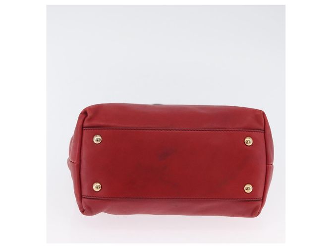Borsa Tote Vala in pelle rossa e oro Auth LNZ476 di Salvatore Ferragamo Rosso D'oro - vista 9