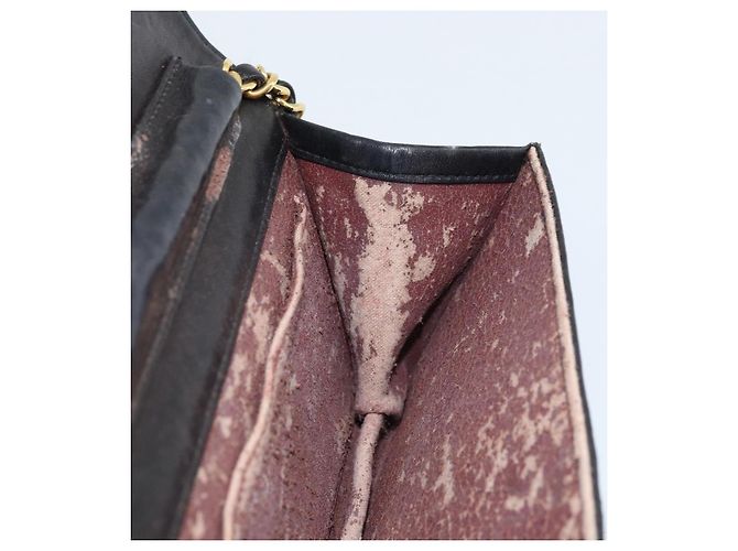 CHANEL Borsa a Spalla Matelassé in Pelle Nera con Catena Dorata CC Auth gh1758 Nero D'oro - vista 20