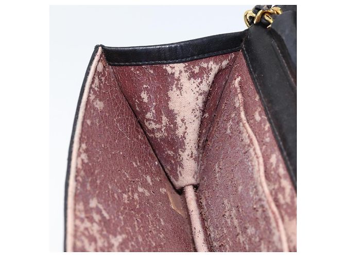 CHANEL Borsa a Spalla Matelassé in Pelle Nera con Catena Dorata CC Auth gh1758 Nero D'oro - vista 21