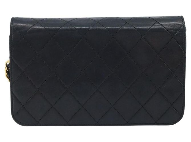 CHANEL Borsa a Spalla Matelassé in Pelle Nera con Catena Dorata CC Auth gh1758 Nero D'oro - vista 3