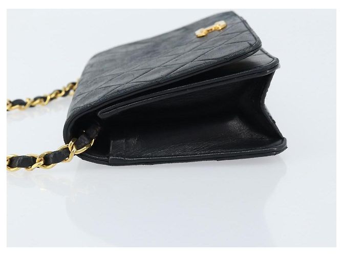CHANEL Borsa a Spalla Matelassé in Pelle Nera con Catena Dorata CC Auth gh1758 Nero D'oro - vista 5