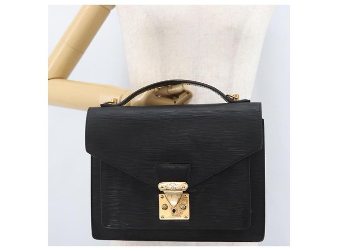 LOUIS VUITTON Borsa a Mano Epi Monceau 28 Nera M52122 LV Auth ka2727 Nero - vista 25