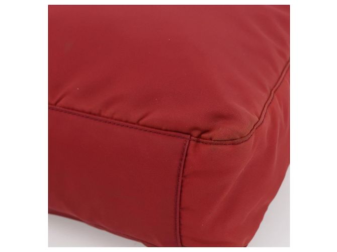 PRADA Borsa a mano in nylon rosso argento Auth bs33614 - vista 10