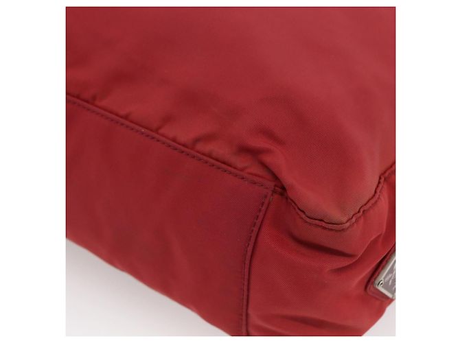 PRADA Borsa a mano in nylon rosso argento Auth bs33614 - vista 12