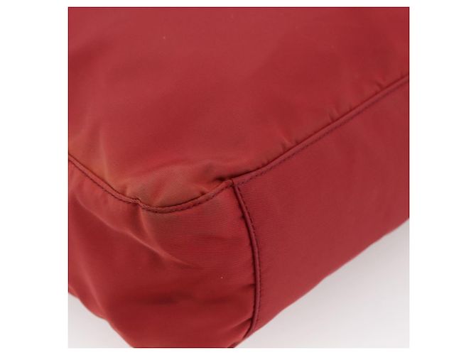 PRADA Borsa a mano in nylon rosso argento Auth bs33614 - vista 13