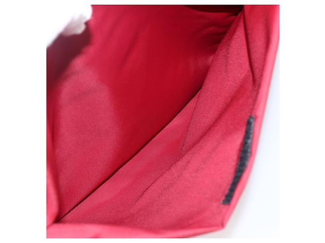 PRADA Borsa a mano in nylon rosso argento Auth bs33614 - vista 22