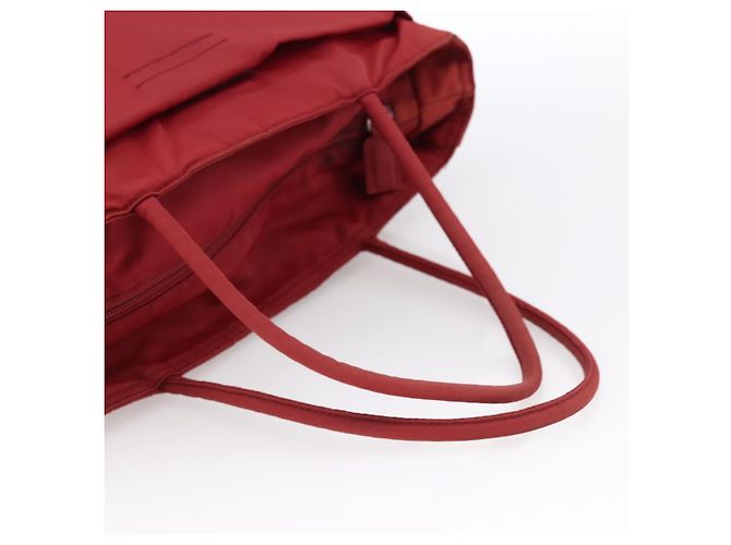 PRADA Borsa a mano in nylon rosso argento Auth bs33614 - vista 7