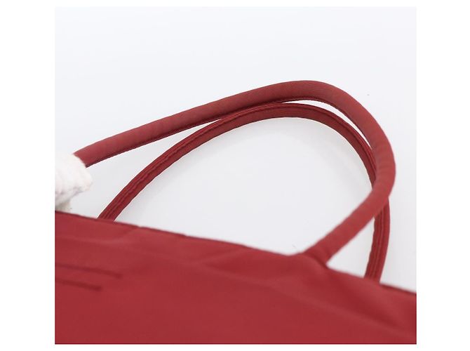 PRADA Borsa a mano in nylon rosso argento Auth bs33614 - vista 8