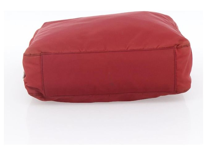 PRADA Borsa a mano in nylon rosso argento Auth bs33614 - vista 9