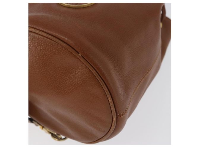 Céline Borsa a corpo CELINE in pelle marrone dorato Auth bs33578 D'oro - vista 13