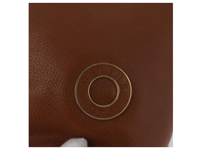 Céline Borsa a corpo CELINE in pelle marrone dorato Auth bs33578 D'oro - vista 14