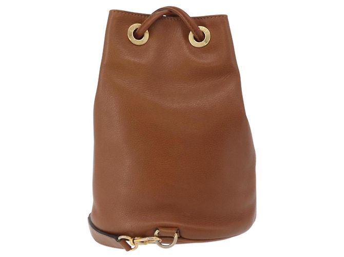 Céline Borsa a corpo CELINE in pelle marrone dorato Auth bs33578 D'oro - vista 3