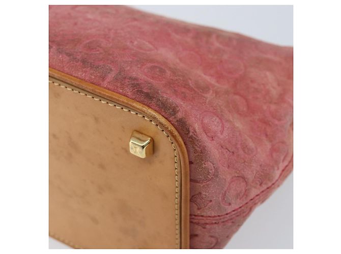 Céline Borsa a spalla in tela Macadam C di CELINE in suede rosa e oro Auth LNZ353 D'oro - vista 12
