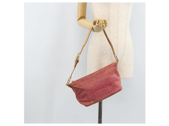Céline Borsa a spalla in tela Macadam C di CELINE in suede rosa e oro Auth LNZ353 D'oro - vista 22