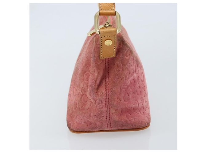 Céline Borsa a spalla in tela Macadam C di CELINE in suede rosa e oro Auth LNZ353 D'oro - vista 5