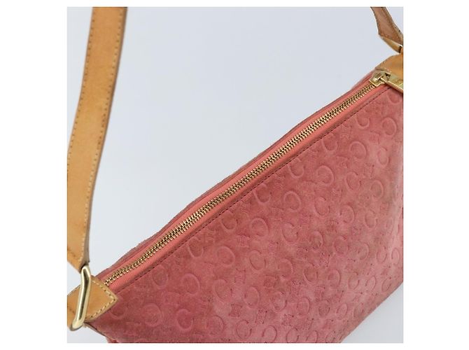 Céline Borsa a spalla in tela Macadam C di CELINE in suede rosa e oro Auth LNZ353 D'oro - vista 6