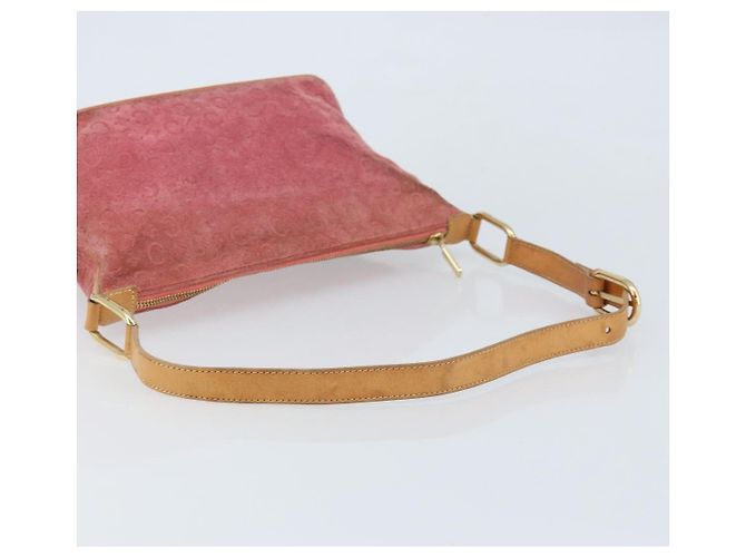 Céline Borsa a spalla in tela Macadam C di CELINE in suede rosa e oro Auth LNZ353 D'oro - vista 7