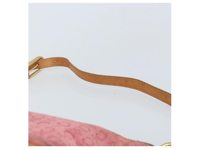 Céline Borsa a spalla in tela Macadam C di CELINE in suede rosa e oro Auth LNZ353 D'oro - vista 8