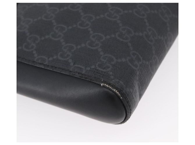 Borsa a Spalla Gucci GG Supreme Sherry Line PVC Nero Argento 523599 Auth gh1751 - vista 10