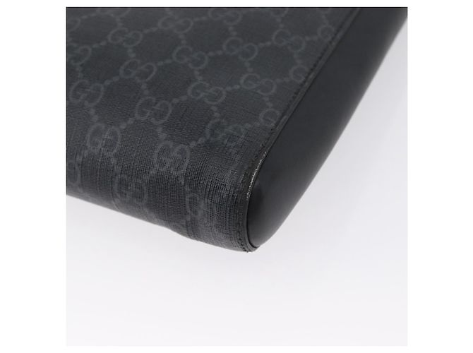 Borsa a Spalla Gucci GG Supreme Sherry Line PVC Nero Argento 523599 Auth gh1751 - vista 11