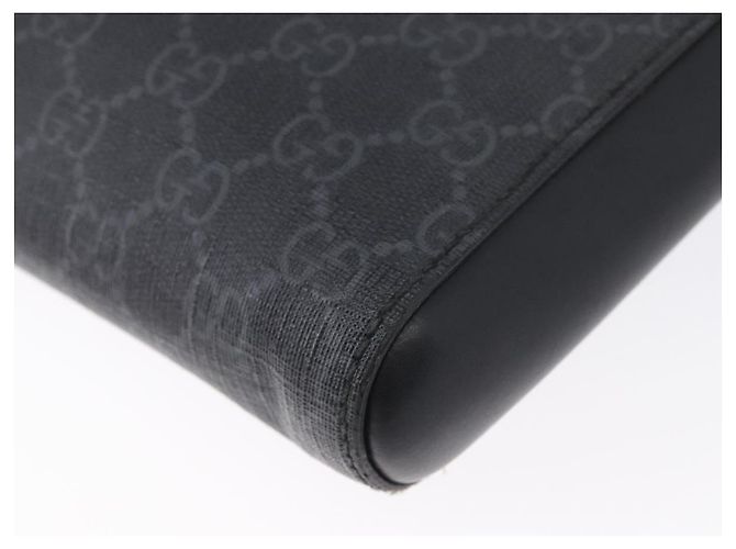 Borsa a Spalla Gucci GG Supreme Sherry Line PVC Nero Argento 523599 Auth gh1751 - vista 13