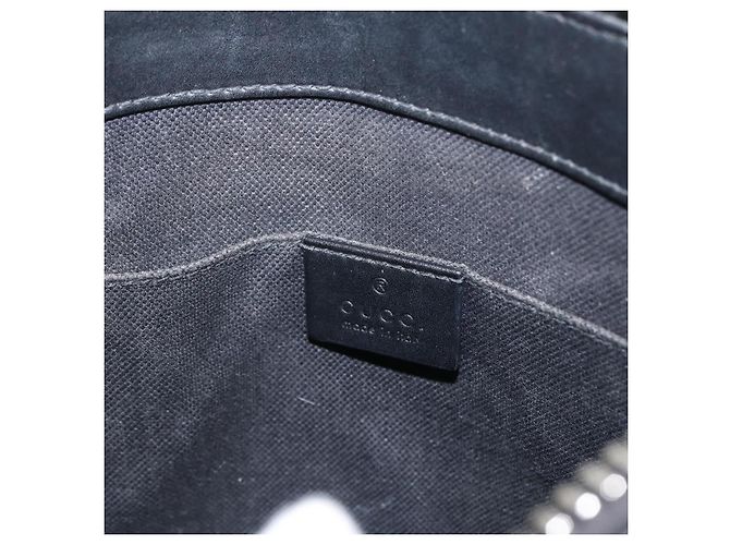 Borsa a Spalla Gucci GG Supreme Sherry Line PVC Nero Argento 523599 Auth gh1751 - vista 16