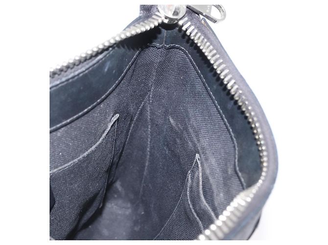 Borsa a Spalla Gucci GG Supreme Sherry Line PVC Nero Argento 523599 Auth gh1751 - vista 19