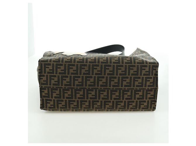 Borsa FENDI Zucca Canvas Fragment x Pokemon 2way Marrone Nero Auth 171492SM - vista 11