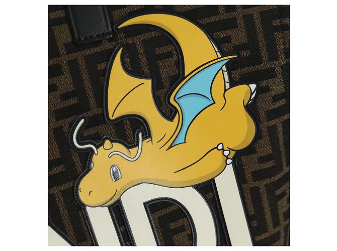 Borsa FENDI Zucca Canvas Fragment x Pokemon 2way Marrone Nero Auth 171492SM - vista 16