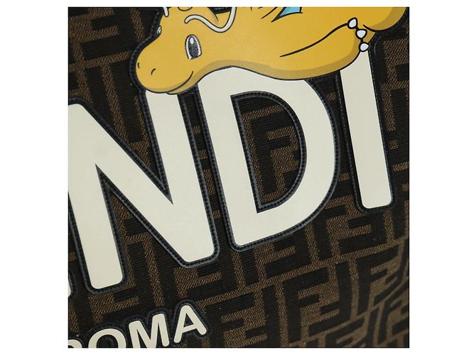 Borsa FENDI Zucca Canvas Fragment x Pokemon 2way Marrone Nero Auth 171492SM - vista 17