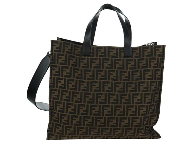 Borsa FENDI Zucca Canvas Fragment x Pokemon 2way Marrone Nero Auth 171492SM - vista 3
