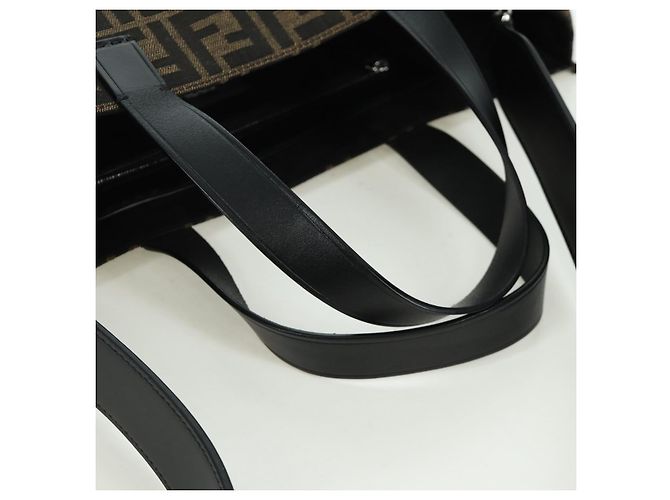 Borsa FENDI Zucca Canvas Fragment x Pokemon 2way Marrone Nero Auth 171492SM - vista 7