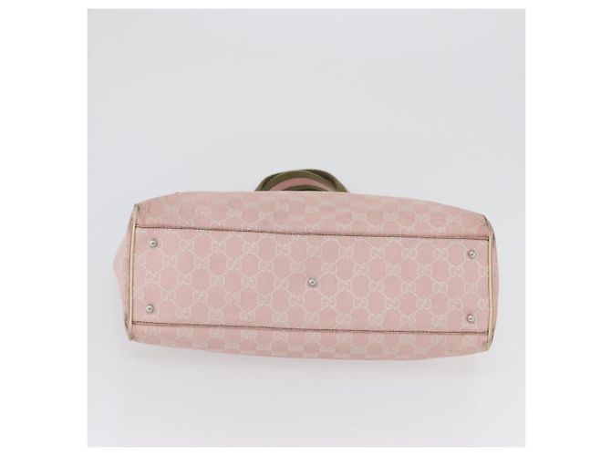 Borsa Tote Gucci GG Canvas Sherry Line Rosa Argento 145758 Auth 172816 - vista 10